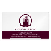 Real Anwesen Agent | Gebäude-Symbol Magnetische Visitenkarte (Vorderseite)