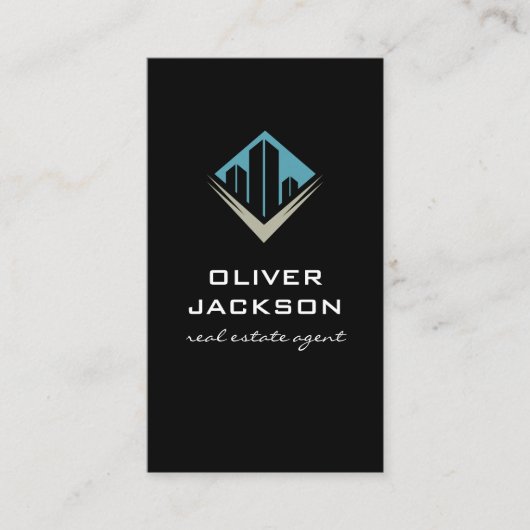Real Anwesen Agent | Gebäude-Symbol Visitenkarte (Vorderseite)