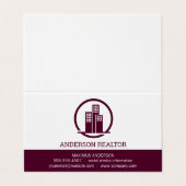 Real Anwesen Agent | Gebäude-Symbol Visitenkarten (Außenseite Aufgefaltet)