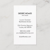 Real Anwesen Agent Gelbe Kaktus Bloom Wüste Foto Visitenkarte (Rückseite)