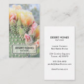 Real Anwesen Agent Gelbe Kaktus Bloom Wüste Foto Visitenkarte (Vorne/Hinten)