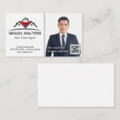 Real Anwesen Agent | Geschäftsmann im Anzug Visitenkarte (Vorne/Hinten)