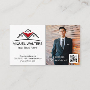 Real Anwesen Agent   Geschäftsmann   QR-Code Visitenkarte