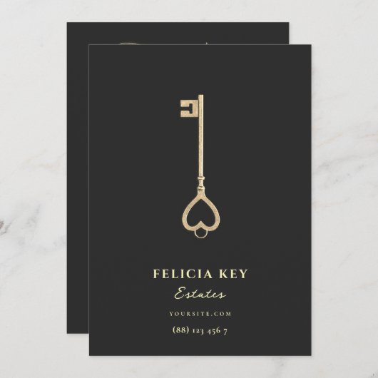 Real Anwesen Agent Gold Dankbarkeit Dankeskarte (Vorne/Hinten)