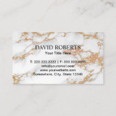 Real Anwesen Agent Gold-Key-Logo Modernes Marmor Visitenkarte (Rückseite)