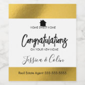 Real Anwesen Agent gratulieren zu Ihrer neuen Zuha Weinetikett (Einzelnes Label)