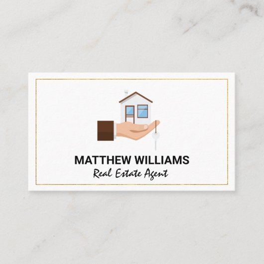 Real Anwesen Agent | Handschlüssel Visitenkarte (Vorderseite)