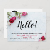 Real Anwesen Agent HELLO CARD Ankündigungspostkarte (Vorne/Hinten)