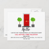 Real Anwesen Agent HELLO CARD Ankündigungspostkarte (Vorne/Hinten)