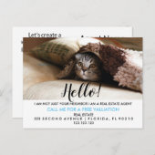 Real Anwesen Agent HELLO CARD Ankündigungspostkarte (Vorne/Hinten)