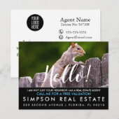 Real Anwesen Agent HELLO CARD Ankündigungspostkarte (Vorne/Hinten)