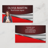 Real Anwesen Agent Holding House | Red Metallic Visitenkarte (Vorne/Hinten)