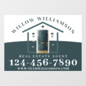 Real Anwesen Agent House & Green Wasserfarbe Tür Fensteraufkleber (Blatt)