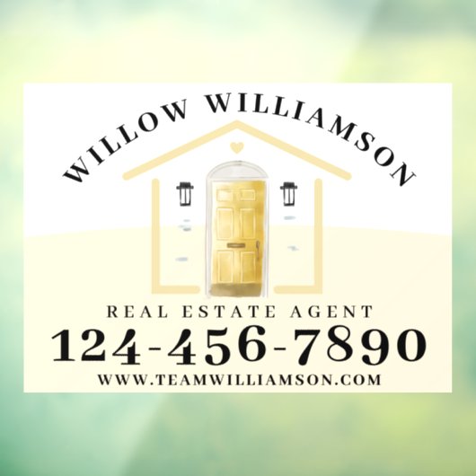 Real Anwesen Agent House & Yellow Aquarelltür Fensteraufkleber (Blatt 3)