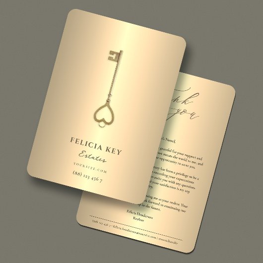 Real Anwesen Agent Imitats Gold Dankbarkeit Dankeskarte