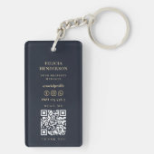 Real Anwesen Agent Individuelle Name Gold-Key-Logo Schlüsselanhänger (Rückseite)