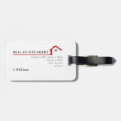 Real Anwesen Agent Jemand, der eine Hand nimmt Gepäckanhänger (Rückseite horizontal)