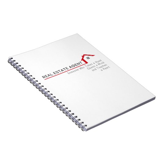 Real Anwesen Agent Jemand, der eine Hand nimmt Notizblock (Rechte Seite)