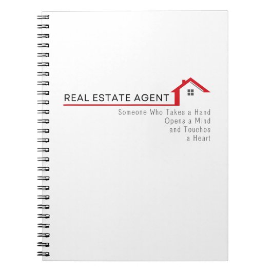 Real Anwesen Agent Jemand, der eine Hand nimmt Notizblock (Vorderseite)
