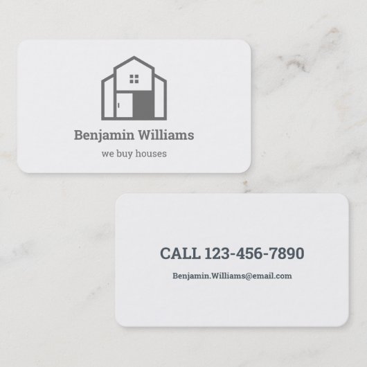 Real Anwesen Agent kaufen wir Häuser Visitenkarte (Vorne/Hinten)