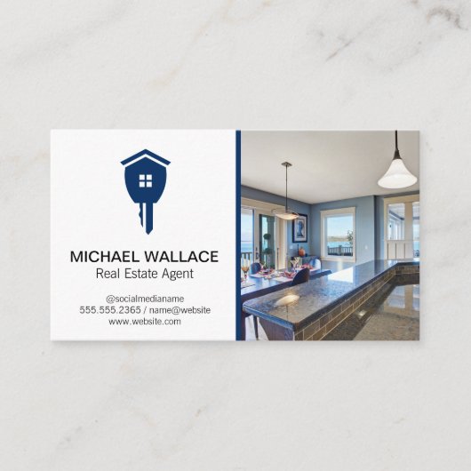 Real Anwesen Agent Key | Moderne Küche Visitenkarte (Vorderseite)