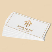 Real Anwesen Agent l Beruflich Chic Gold & White Visitenkarte