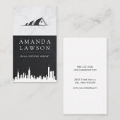 Real Anwesen Agent | Leder | Marmor Visitenkarte (Vorne/Hinten)