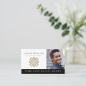 Real Anwesen Agent Logo und Foto hinzufügen | Real Visitenkarte (Stehend Vorderseite)