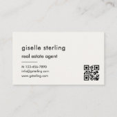 Real Anwesen Agent Luxus QR Code Monogramm Visitenkarte (Rückseite)