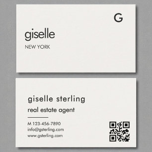 Real Anwesen Agent Luxus QR Code Monogramm Visitenkarte