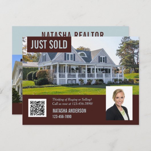 Real Anwesen Agent Marketing nur QR-Code verkaufen Postkarte (Vorne/Hinten)