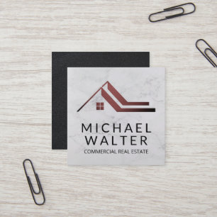 Real Anwesen Agent Marmor Vermögensverwalter Quadratische Visitenkarte