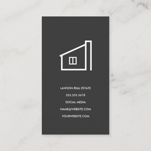 Real Anwesen Agent | Marmor | Zuhause-Symbol Terminkarte (Rückseite)