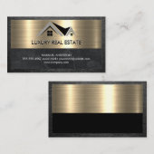Real Anwesen Agent | Metallgoldleder Visitenkarte (Vorne/Hinten)