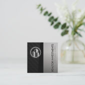 Real Anwesen Agent | Metallisch | Sleek Black Quadratische Visitenkarte (Stehend Vorderseite)