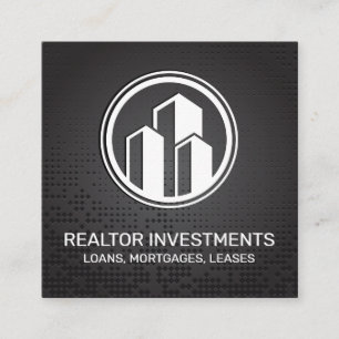 Real Anwesen Agent   Metallischer Hintergrund Quadratische Visitenkarte