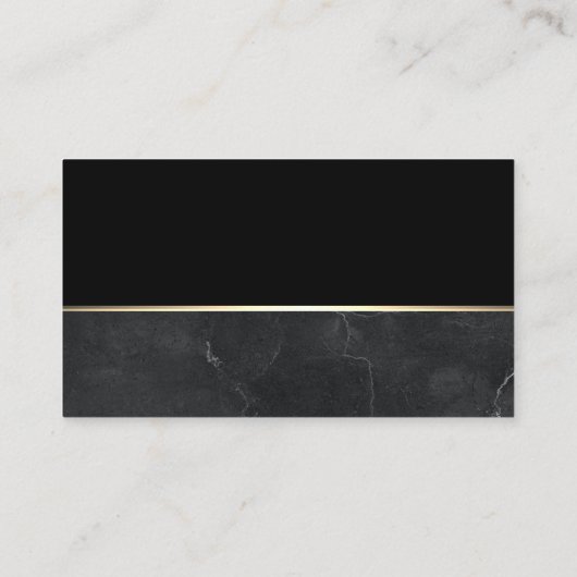 Real Anwesen Agent | Metallisches Gold-Marmor Visitenkarte (Rückseite)