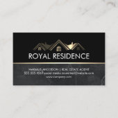 Real Anwesen Agent | Metallisches Gold-Marmor Visitenkarte (Vorderseite)