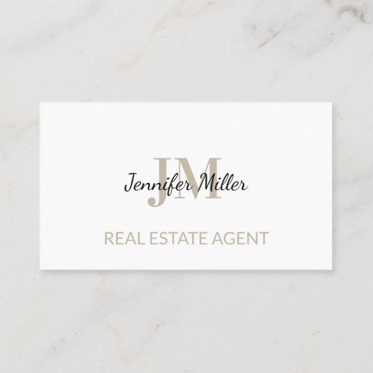 Real Anwesen Agent Minimalistisch Visitenkarte (Rückseite)