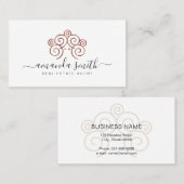 Real Anwesen Agent mit Baumhaus in Rose Gold Visitenkarte (Vorne/Hinten)