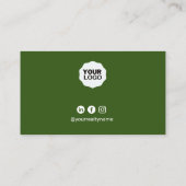 Real Anwesen Agent mit Foto Olivenöl Grün Visitenkarte (Rückseite)