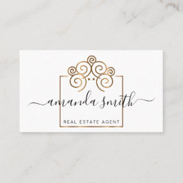 Real Anwesen Agent mit Treehouse im Goldgeschäft Visitenkarte