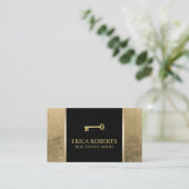 Real Anwesen Agent Modern Black & Gold Visitenkarte (Stehend Vorderseite)