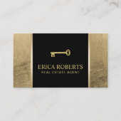 Real Anwesen Agent Modern Black & Gold Visitenkarte (Vorderseite)