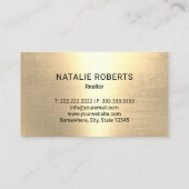 Real Anwesen Agent Moderner Black & Gold Realtor Visitenkarte (Rückseite)
