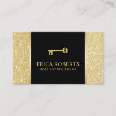 Real Anwesen Agent Moderner Gold Glitzer Realtor Visitenkarte (Vorderseite)