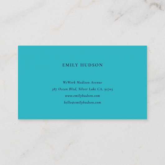 Real Anwesen Agent Navy Blue Visitenkarte (Rückseite)