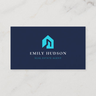 Real Anwesen Agent Navy Blue Visitenkarte