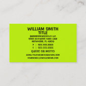 Real Anwesen Agent Neon BRIGHTS Visitenkarte (Rückseite)