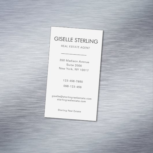 Real Anwesen Agent Neutral Beruflich Magnetische Visitenkarte (Beispiel)